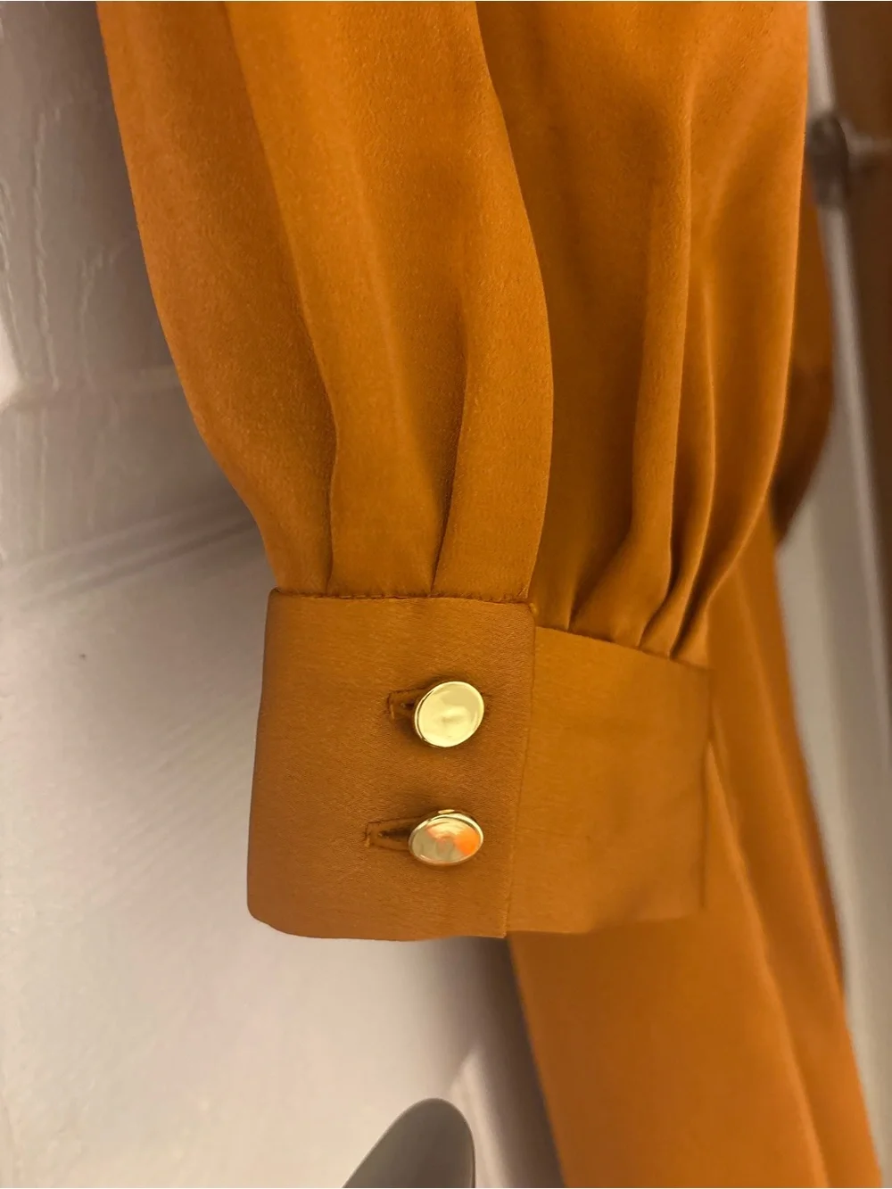 Alex Marie Satin Wrap Dress in Rust - Picture 6 of 7